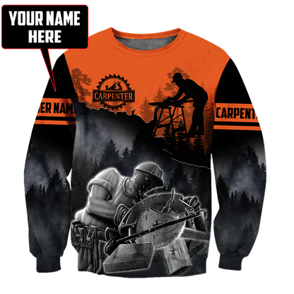 Personalized Name Carpenter 3D All Over Printed Unisex Shirts Orange Ver 2