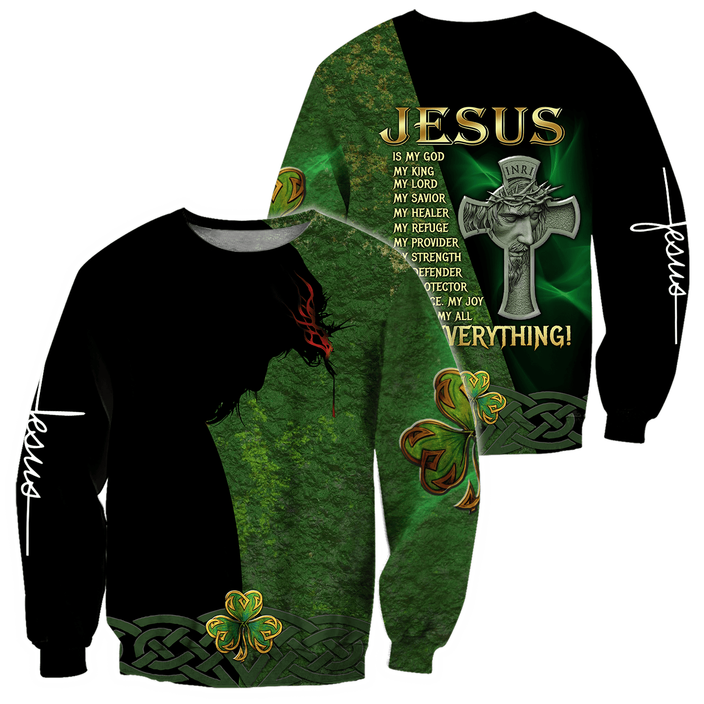 Jesus Irish Saint Patrick Day 3D All Over Printed Unisex Shirt
