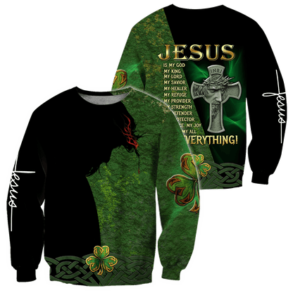 Jesus Irish Saint Patrick Day 3D All Over Printed Unisex Shirt