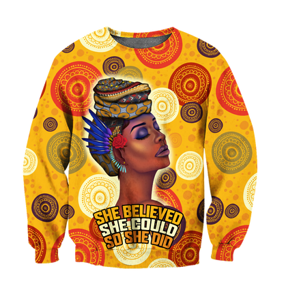 African She Believed Unisex Deluxe Hoodie ML