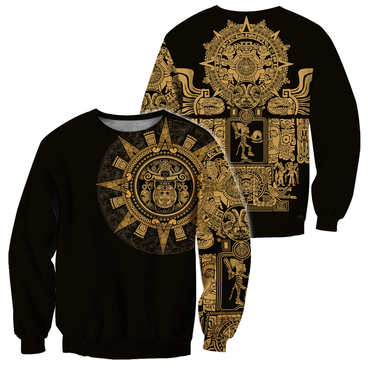 Aztec Mexican Yellow 3D All Over Printed Unisex Shirts no2