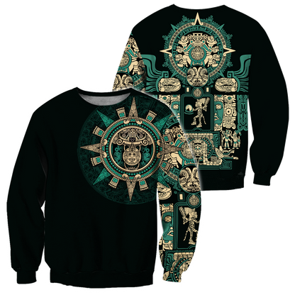 Aztec Mexican Blue 3D All Over Printed Unisex Shirts no1
