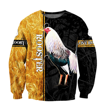 Premium White Rooster Yellow Camo 3D Printed Unisex Shirts