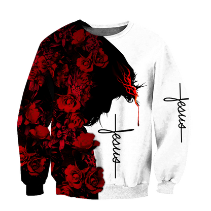 Premium Christian Jesus Red Roses 3D All Over Printed Unisex Shirts - Amaze Style™-Apparel