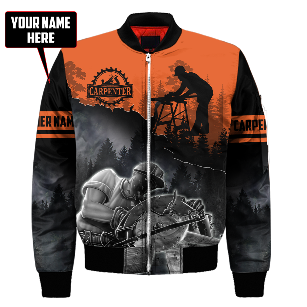 Personalized Name Carpenter 3D All Over Printed Unisex Shirts Orange Ver 2