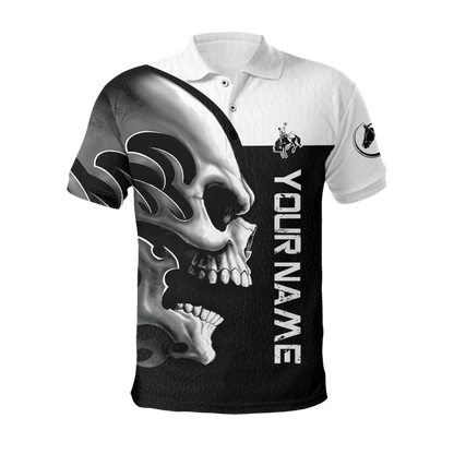 Personalized Name Rodeo Skull 3D All Over Printed Unisex Shirts Bronc Riding