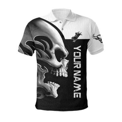 Personalized Name Rodeo Skull 3D All Over Printed Unisex Shirts Bull Riding