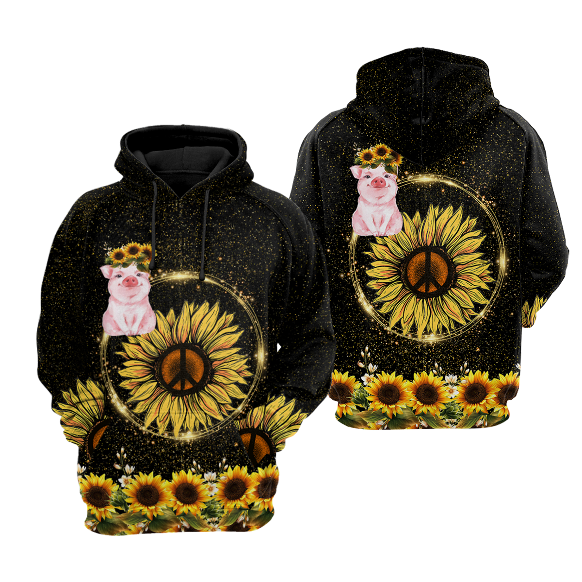 Lovely Pig And Sunflower 3D All Over Printed Shirts
