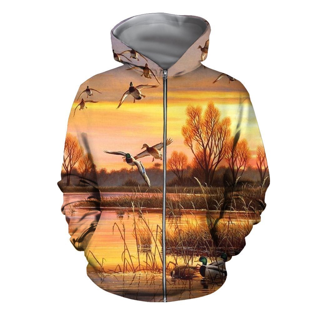 3D PRINTED DUCK CLOTHES-Apparel-6teenth World-ZIPPED HOODIE-S-Vibe Cosy™