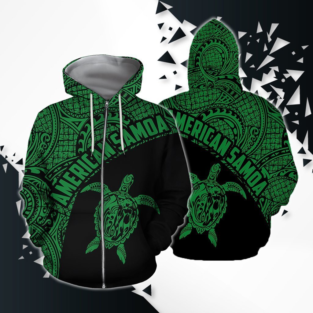 American Samoa Polynesian Hoodie - GREEN PL - Amaze Style™-Apparel
