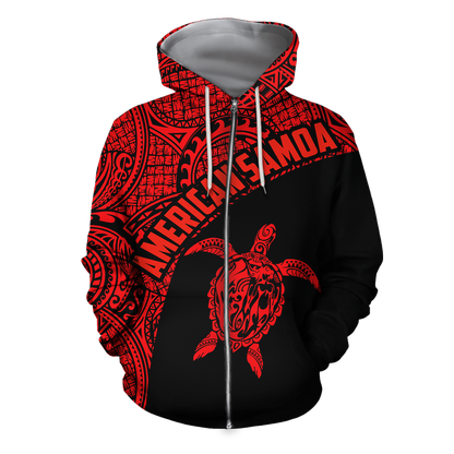 American Samoa Polynesian Hoodie - Red PL - Amaze Style™-Apparel
