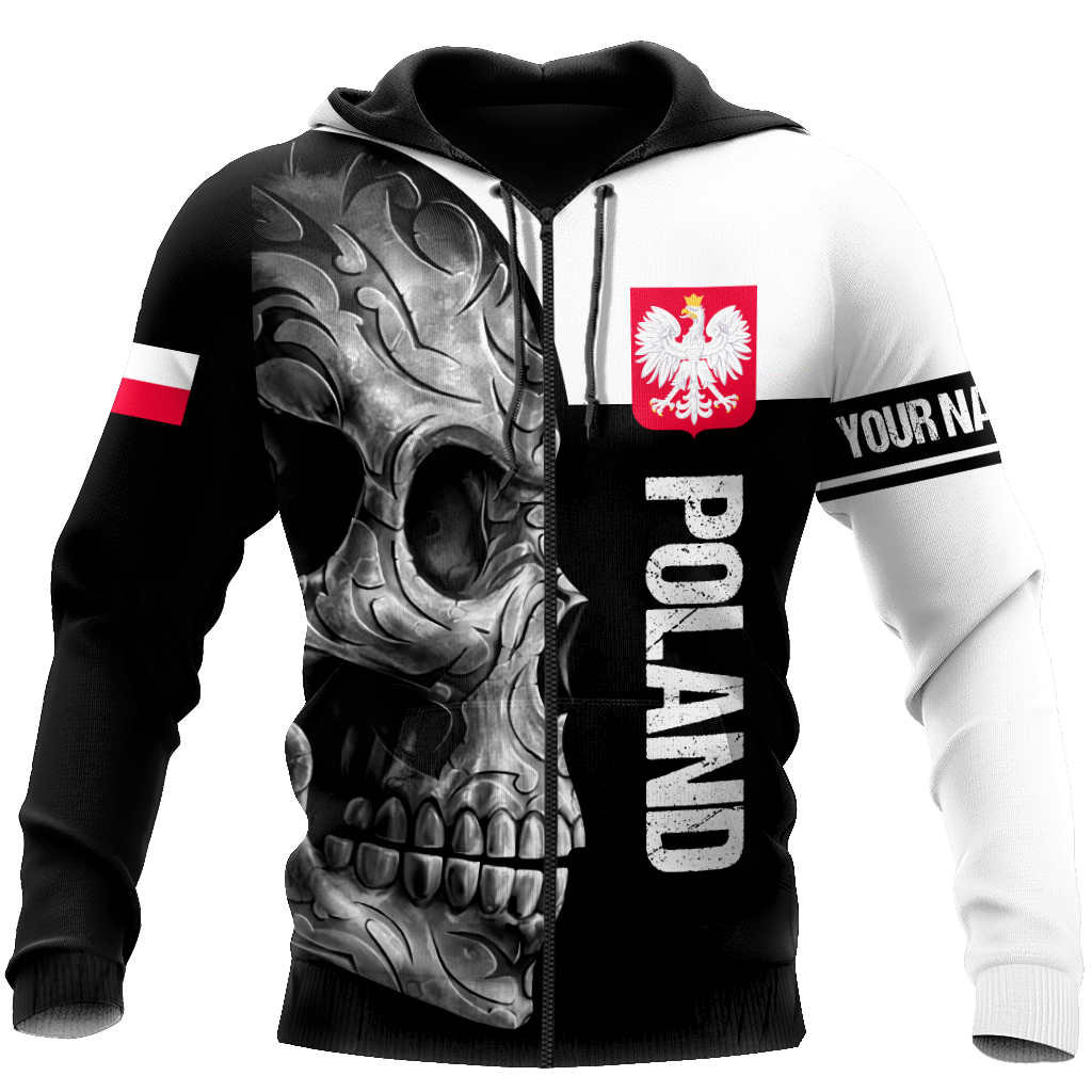 Personalized Polska Skull 3D All Over Printed Unisex Hoodie