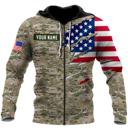 Remembrance The United States Camo Soldier 3D print shirts Proud Military