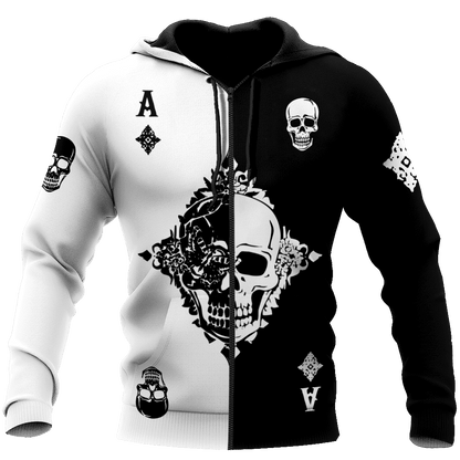 Ace Diamond Skull Gothic Art 3D All Over Printed Unisex Shirts