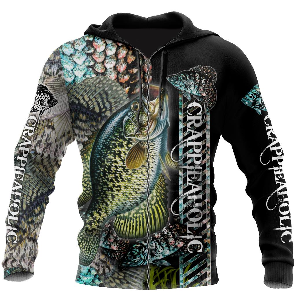 Fishaholic Crappie Fishing camo unisex 3d all over printed shirts
