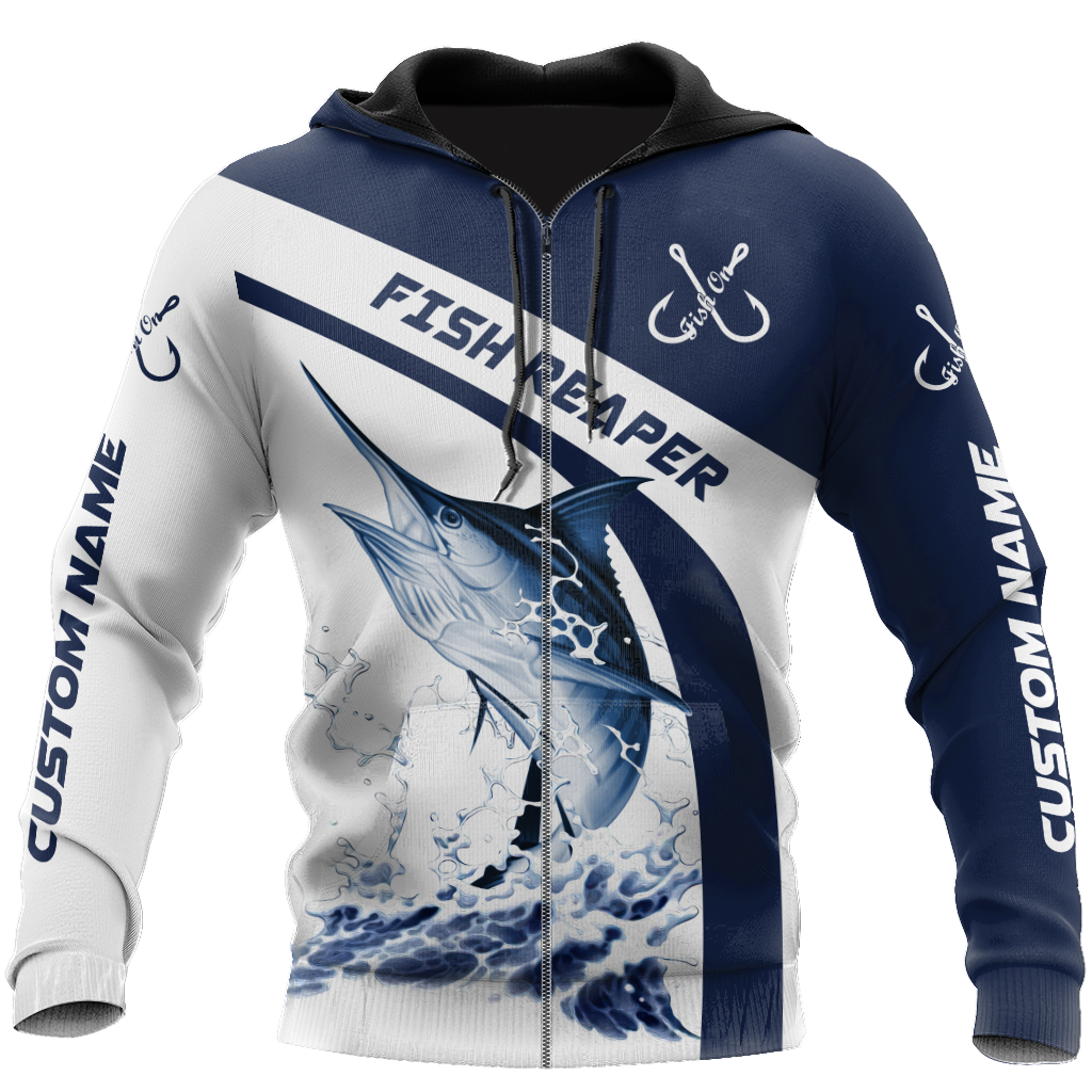 Custom name Marlin fishing design 3d print shirts (special sleeves)