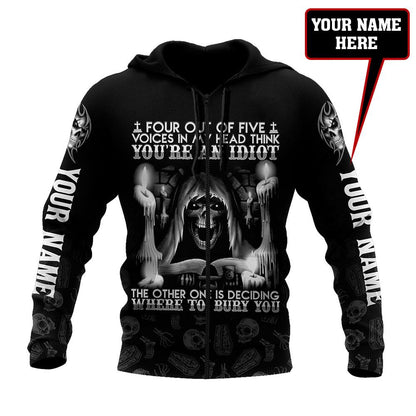 Customize Name Tattoo Skull Hoodie For Men And Women AM15042103