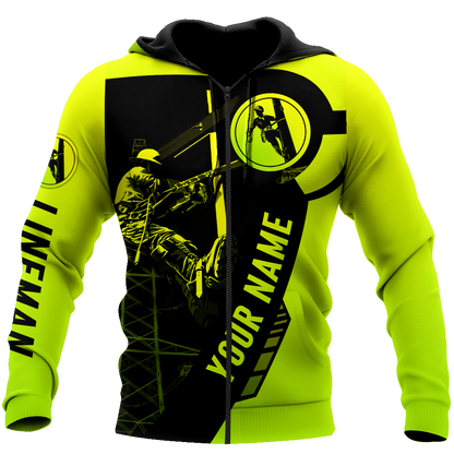 Electrician And Lineman Personalized Safety 3D All Over Printed Premium Unisex Hoodie ML