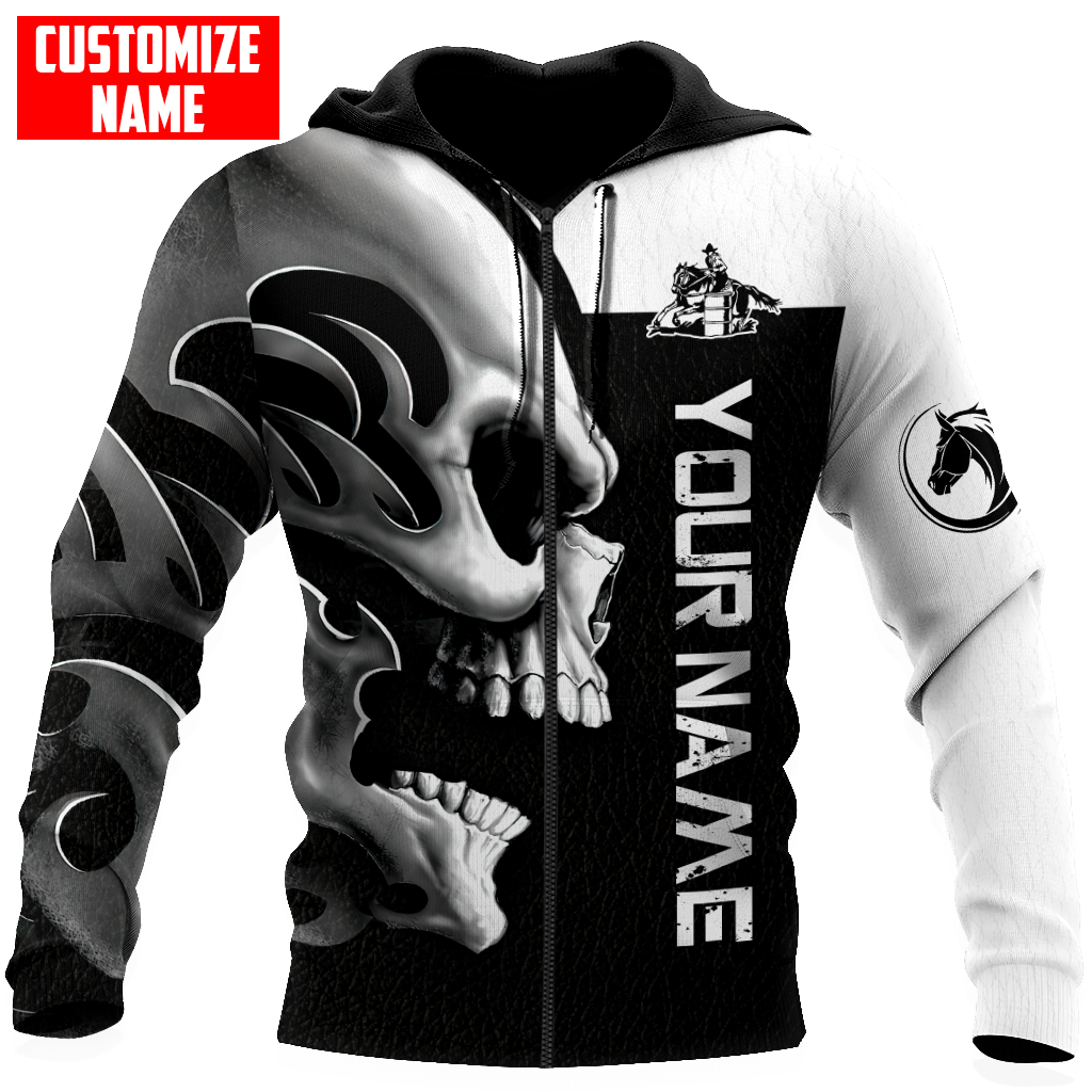 Personalized Name Rodeo Skull 3D All Over Printed Unisex Shirts Barrel Racing