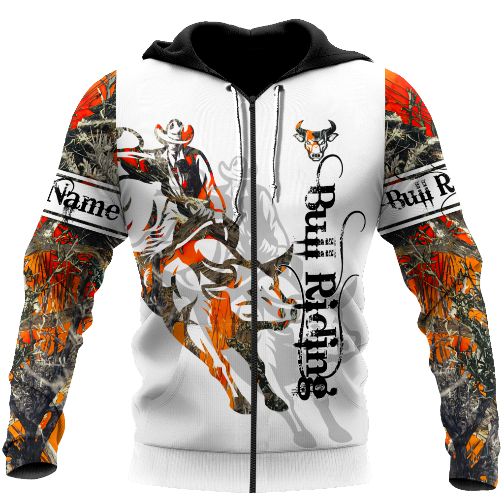 Personalized Name Bull Riding 3D All Over Printed Unisex Shirts Tattoo Ver 3