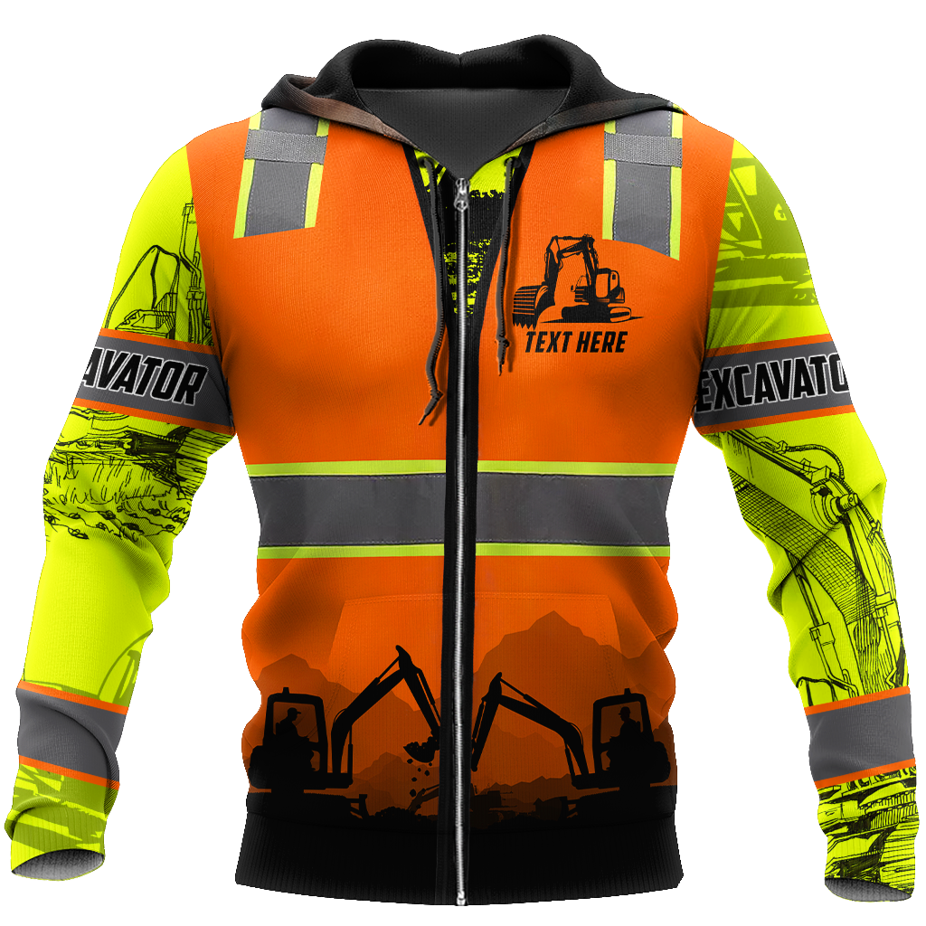 Excavator Safety Persionalized 3D All Over Printed Hoodie And Shirts