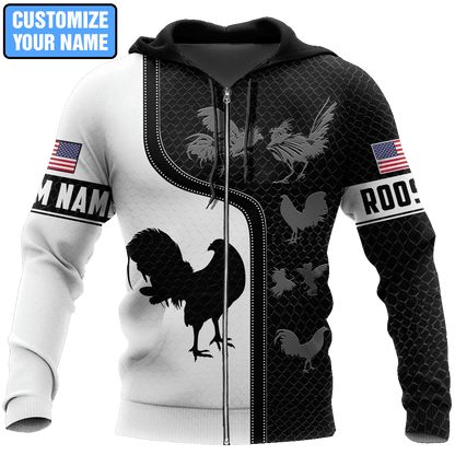 Personalized American Rooster 3D Printed Unisex Shirt