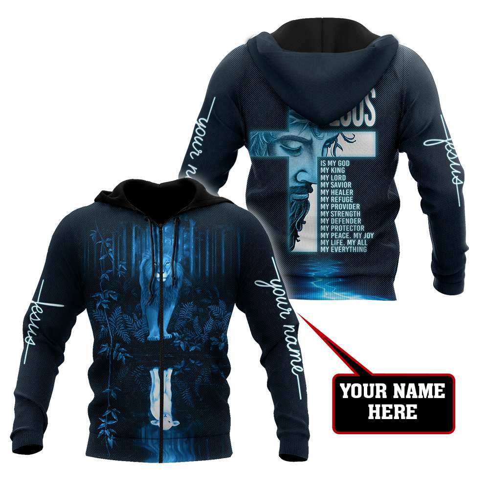 Premium Christian Jesus Lion Easter Personalized Name 3D All Over Printed Unisex Shirts HV