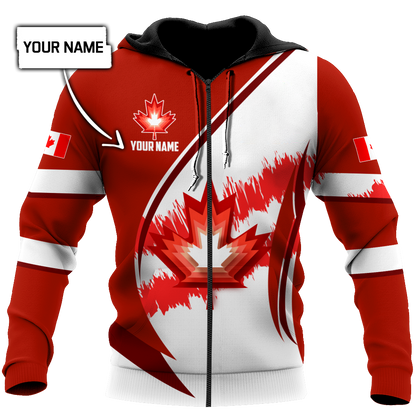 Canada Day No23 Personalized Maple Leaf Pullover Premium Unisex Hoodie