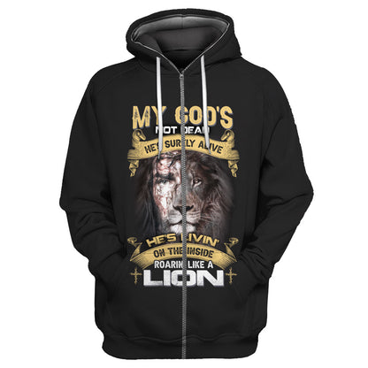 's living on the inside Roarin' like a Lion - T shirt Style for Men Father's Day Gift
