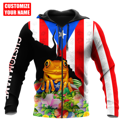 Customize Name Puerto Rico 3D All Over Printed Unisex Shirts