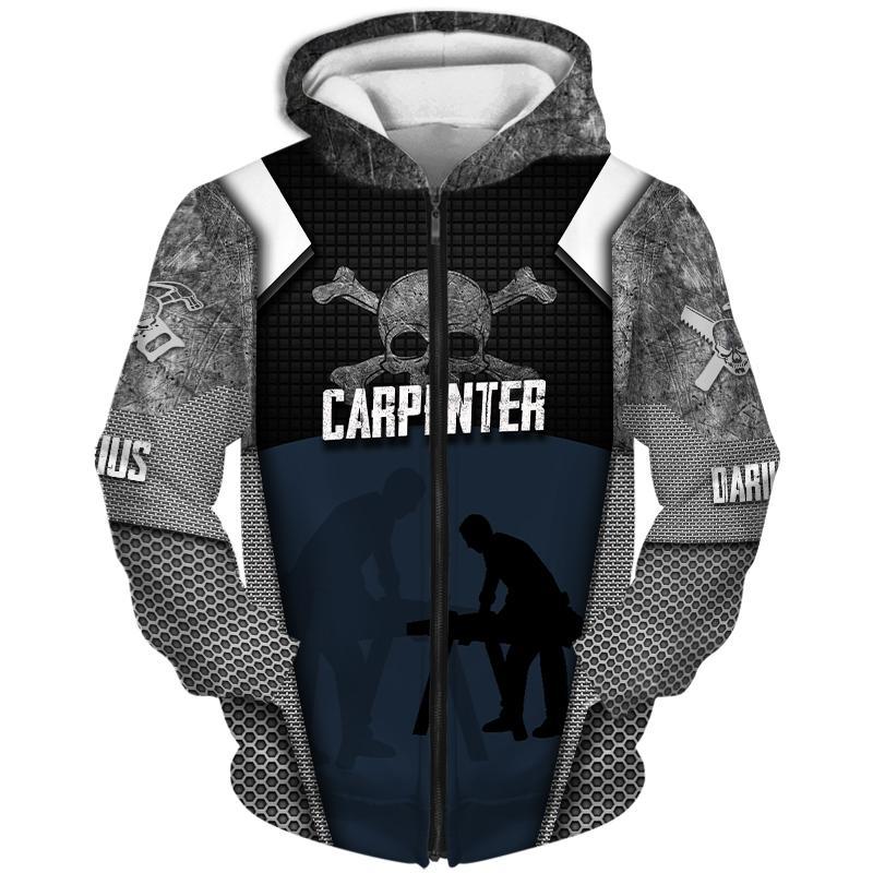 Personalized Name Carpenter 3D All Over Printed Unisex Shirts Metal Skull