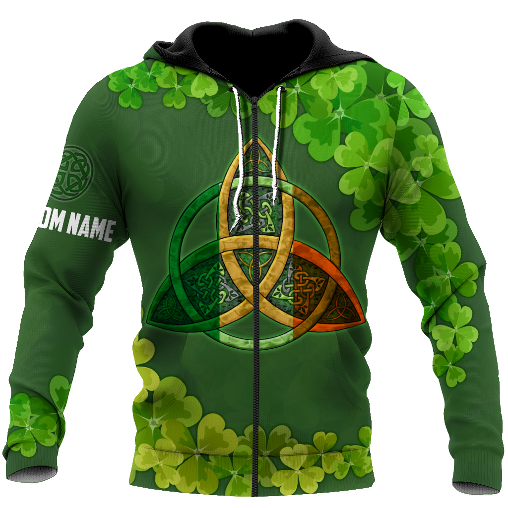 Premium Unisex Hoodie Custom Name Irish St.Patrick Celtic Knot ML