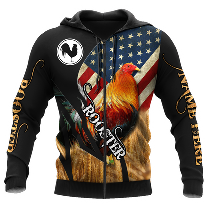 Personalized American Rooster 3D Printed Unisex Shirt
