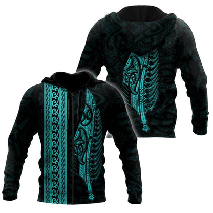 Maori Silver Fern Turquoise 3D Printed Unisex Shirts