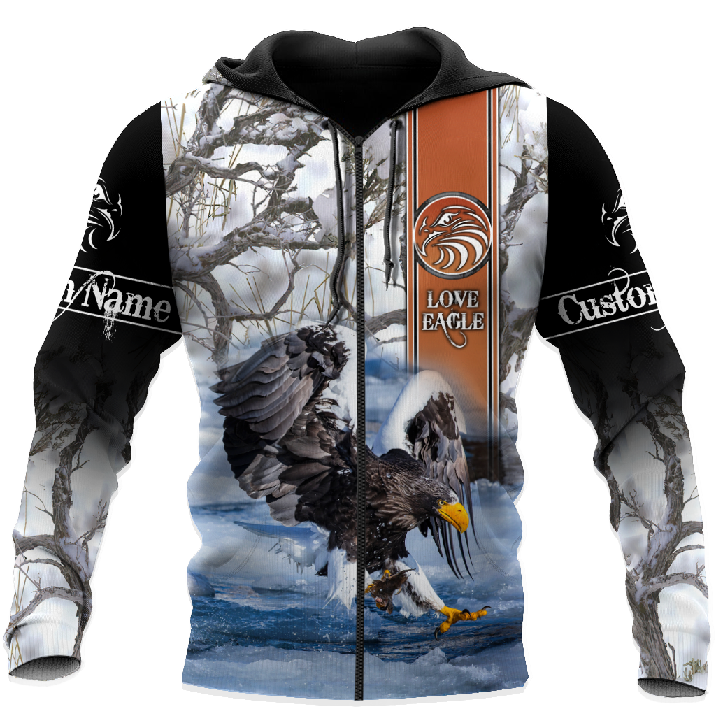 Customize Name Eagle 3D All Over Printed Shirts For Men and Women