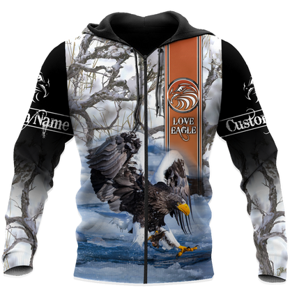 Customize Name Eagle 3D All Over Printed Shirts For Men and Women