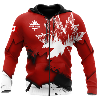 Canada Day No30 Personalized Name Pullover Premium Unisex Hoodie