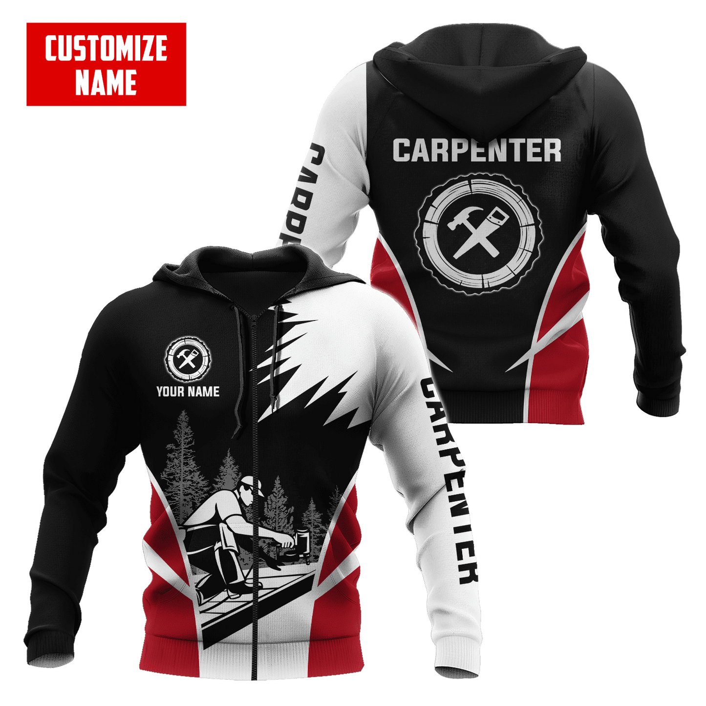Personalized Name Carpenter 3D All Over Printed Unisex Shirts Carpenter Pride