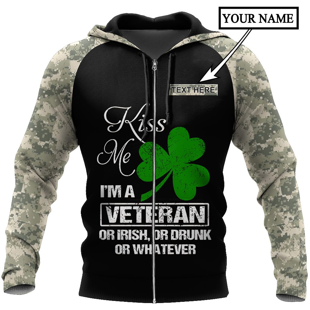 Irish Veterans - Persionalized Name 3D Hoodie Shirt For Men And Women