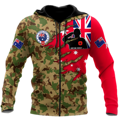 Tmarc Tee Anzac day remembrance Kiwi and Australia Camo 3D print shirt