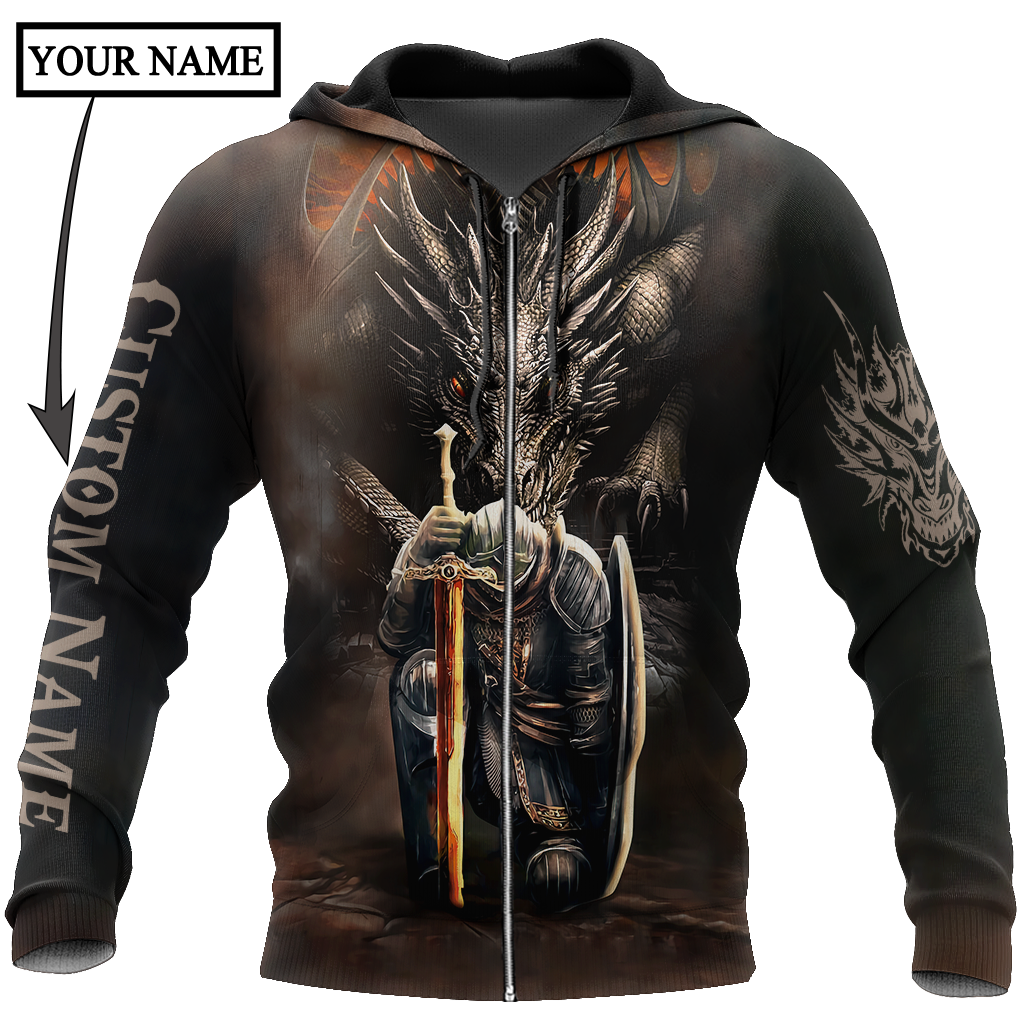 Dragon Knight Templar God Today I Whispered 3D Hoodie Shirt For Men And Women Custom Name Ver2