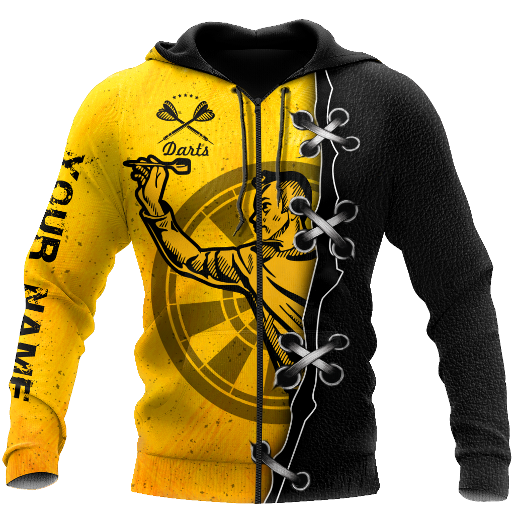 Darts Player No 7 Personalized Name 3D All Over Printed Unisex Hoodie