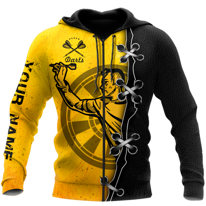 Darts Player No 7 Personalized Name 3D All Over Printed Unisex Hoodie