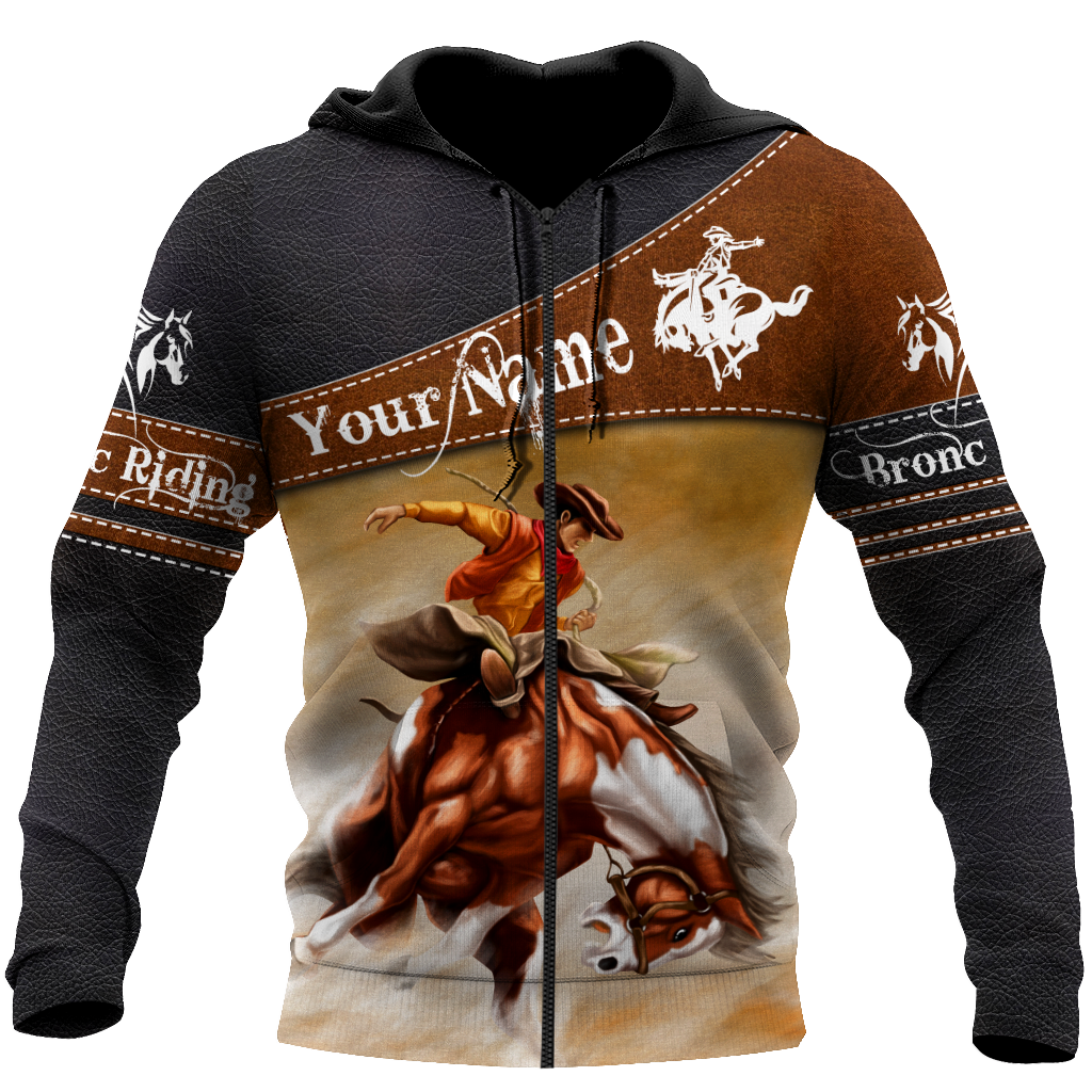 Personalized Name Rodeo 3D All Over Printed Unisex Shirts Bronc Riding