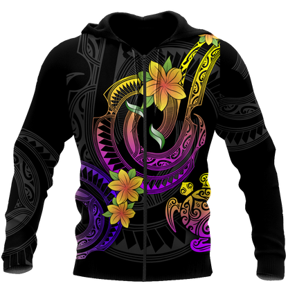Amazing Polynesian Frangipani Flower Unisex Deluxe Hoodie ML