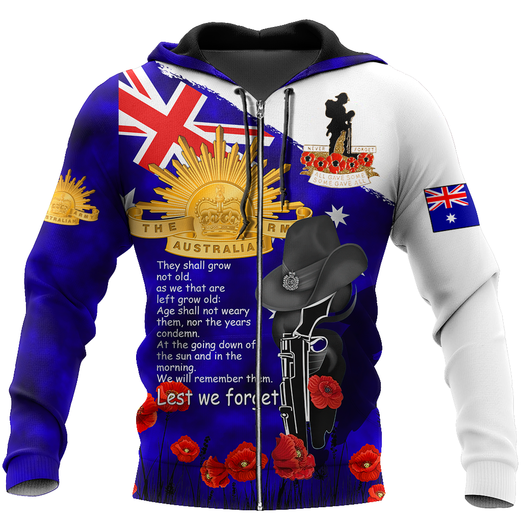 Premium Anzac Day Lest We Forget 3D All Over Printed PL