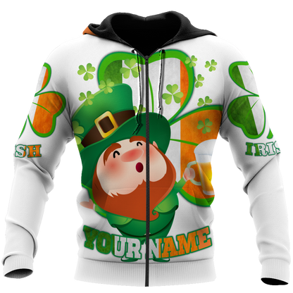 Irish 3D All Over Printed Unisex Shirts Saint Patrick's Day White Ver