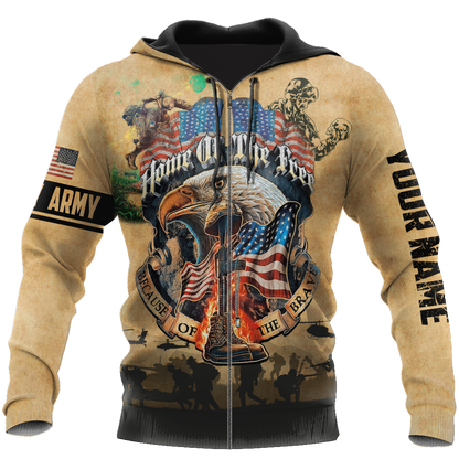 U.S Army veteran Home Free custom name design 3d print shirts Proud Military