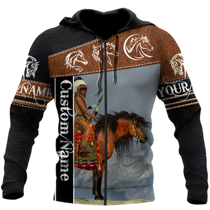 Personalized Name Native Horse 3D All Over Printed Unisex Shirts