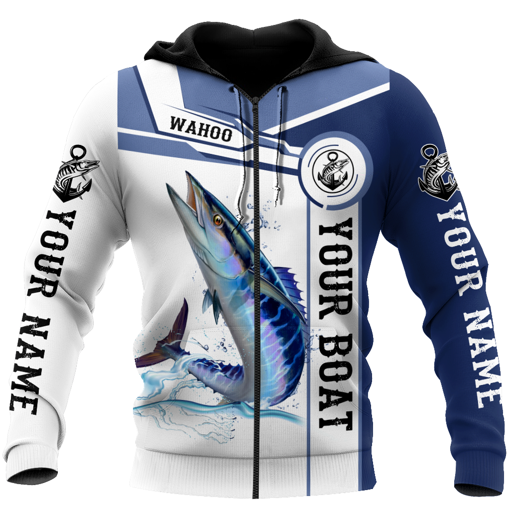Custom name Wahoo fishing Catch and Release 3D Design print shirts